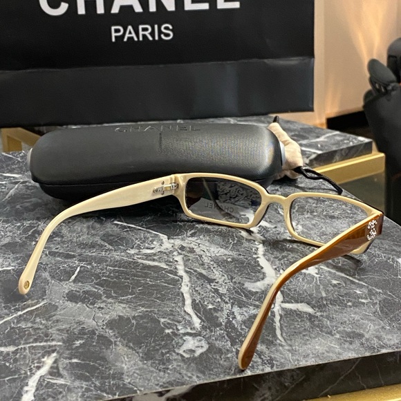 Chanel glass frame 3075 B c711 53/17 135 with big logos - Picture 7 of 10